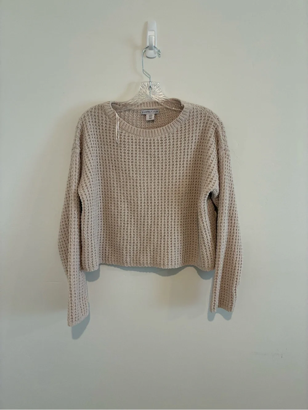 Sincerly Jules Beige Waffle-Knit Lounge Set - Top & Shorts